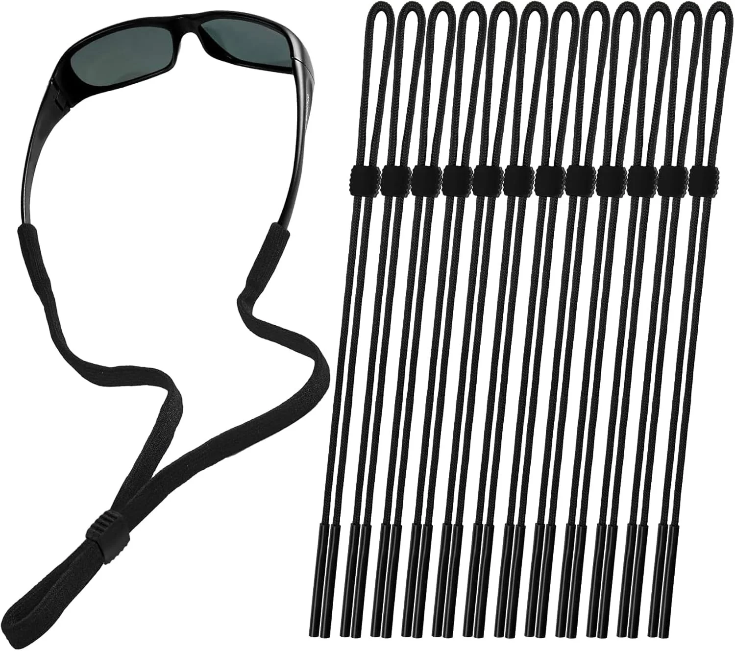 Adjustable Glasses Strap (3 Pcs) - Sunglasses Strap for Men Women - Black Eyegla 3